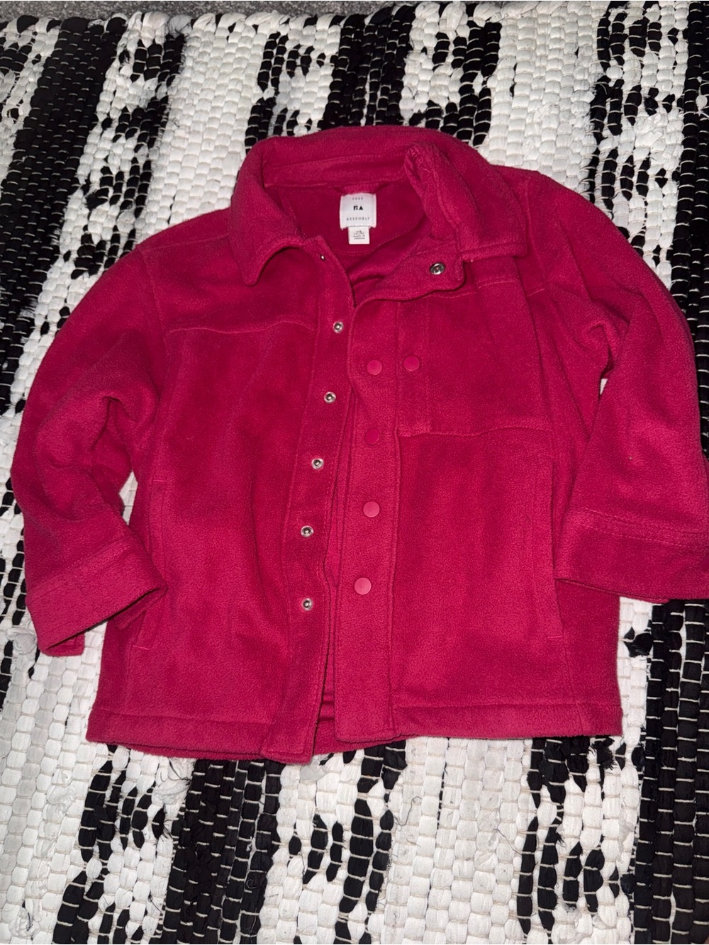 Unbranded Kids Bright Fuchsia Fleece Puffer Jacket